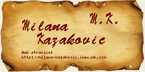 Milana Kazaković vizit kartica